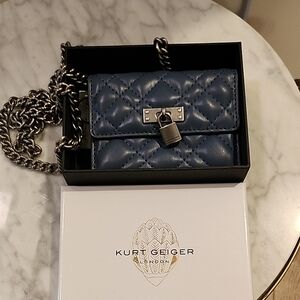 NWT Kurt Geiger Micro Birxton Convertible Navy Quilted Mini Bag